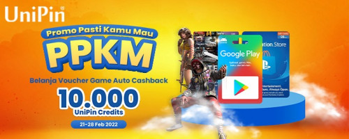 PPKM - Promo Pasti Kamu Mau, Belanja Voucher Game Auto Cashback 10.000 UniPin Credits